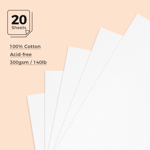 Lightwish Watercolor Sketchbook, 100% Cotton 300gsm Cold Press, 5.8" x 8.2", 20 Sheets, A5 Binder Bound & Refillable, Acid Free Paper for Artists, Adults, Students, Travel Art Journal - color: British Retro - Brown