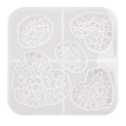 Crystal Stones Pendant Resin Molds, 5-Cavity Necklace Jewelry Silicone Molds for Epoxy Resin, DIY Casting Craft Mold for Keychain Jewelry Making