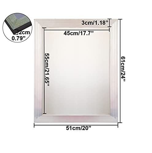 Aluminum Silk Screen Printing Screens 20 x 24 Inch Frame-110 White Mesh (2 PCS) - size: 2 PCS