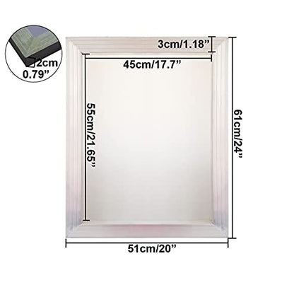Aluminum Silk Screen Printing Screens 20 x 24 Inch Frame-110 White Mesh (2 PCS) - size: 2 PCS