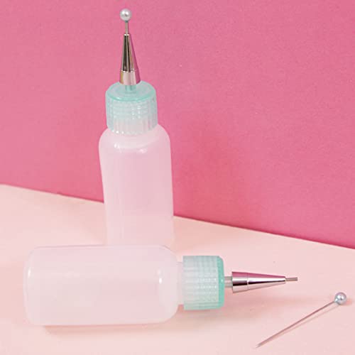 Craftelier - Set of 2 Bottles with Precision Ultrafine Applicator and Closure | Perfect Applicator for Glue, Acrylic Paint or Alcohol Inks | Measures Approx. 8 x 2,4 cm | Capacity 15 ml (0.51 Fl Oz)