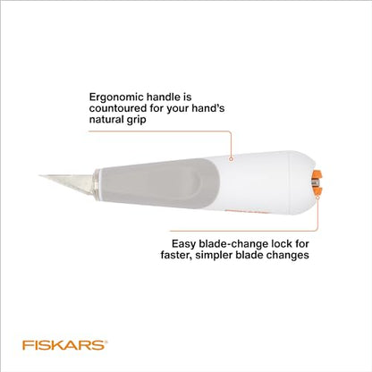 Fiskars 8" Easy Change Heavy-Duty Detail Craft Knife, Exacto Utility Knife - style: Easy Change Knife - #2 Blade