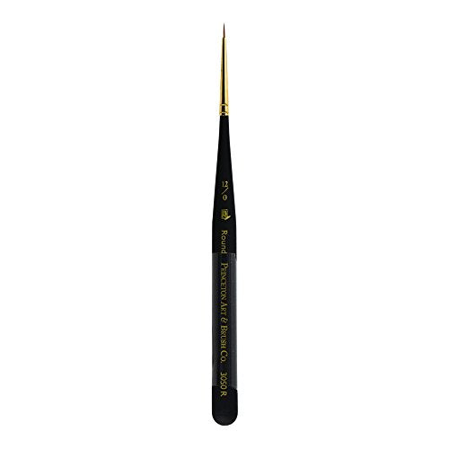 Princeton Mini-Detailer Round Brush, Synthetic, Short Handle, Size 12/0 inch, 1 Count - color: Black, size: 12/0