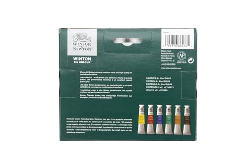 Winsor & Newton Winton Oil Color Paint, Intro Set, 6 x 21ml Tubes, Multicolor, 0.73 Fl Oz (Pack of 6) - style: Intro Set - 6 x 21ml