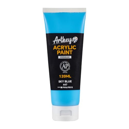 Artkey Acrylic Paint - Sky Blue (120 ml/4.06 oz) Tubes, Rich & Vibrant Pigments, Professional Artists Acrylic Paints - Art Supplies for Canvas Wood Rock Clay Fabric Ceramics Art Crafts Painting - color: Sky Blue, size: 4.06 Fl Oz (Pack of 1)