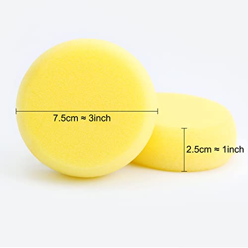 12 Pcs Round Painting Sponge WAFJAMF 2.96inch Yellow Craft Sponges Clay Sponge for Face Painting Art Crafts (Pack of 3) - size: 12PCS (Pack of 3)