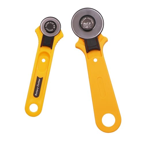 2 PCS Rotary Cutter Set 1.1Inch/28mm and 1.8Inch/45mm Slide Out Safety Blade Guard for Fabric Paper Leather Felt DIY Sewing
