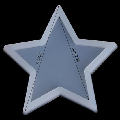Glossy Five-Pointed Star Ornaments Silicone Epoxy Resin Mold Keychain Pendant Jewelry for Valentines