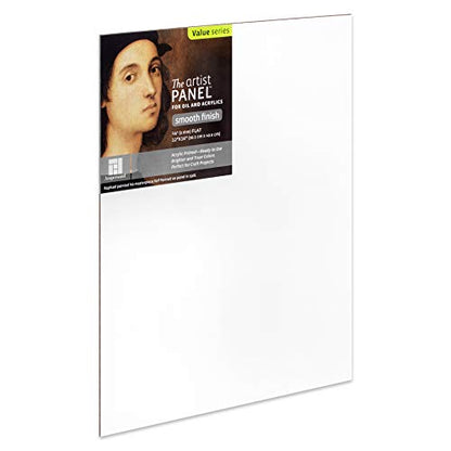 Ampersand Artist Panel Primed Smooth Surface for Painting and Mixed-Media, 1/8 Inch Depth, 12X16 Inch (APS1216) - color: 1/8 Inch Depth, size: 12X16