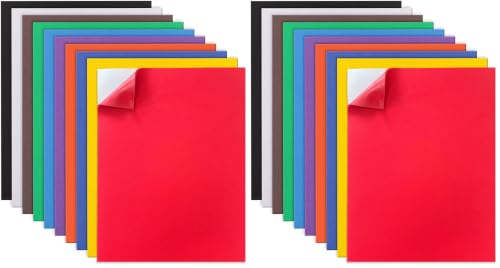 MEARCOOH Self Adhesive Foam Sheets, 10 Colors 9x12 Inch 2mm Sticky Eva Foam Paper for Crafts Cardmaking Photo Frames Classroom Scrapbooking Christmas Crafts (Multi-Color 10 Sheets) (Pack of 2) - color: 10 Colors Self-adhesive, size: 9X12in-2mm (Pack of 2)