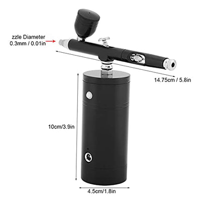 Aluminum Barber Compressor, 0.3mm Black Mini Air Compressor Spray Gun Airbrush Set