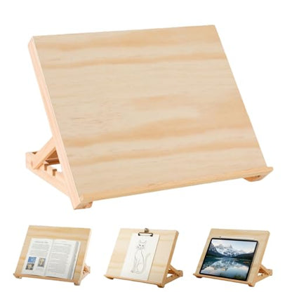 Tabletop Easel, Adjustable & Portable Desktop Art Stand, 13”x9” Solid Pine Wood Drawing Board for Painting, Drawing Canvas & Sketchbooks, Perfect for Adults & Artists