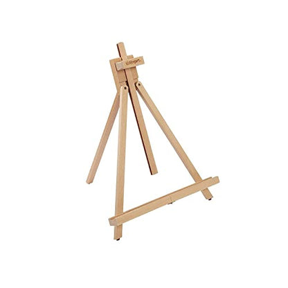 KINGART Tabletop A-Frame Artists Easel, Holds Up to 27" Canvas, Solid Wood, Folding, Portable and Adjustable, for Painting and Display