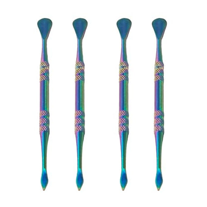 Klyeola 4Pcs Wax Carving Tools Set, Stainless Steel Double-Ended Sculpting and Modeling Tools Kit, Wax Spoon and Carving Tool for Clay, Pottery, Jewelry Making(Color Titanium) - color: Color Titanium