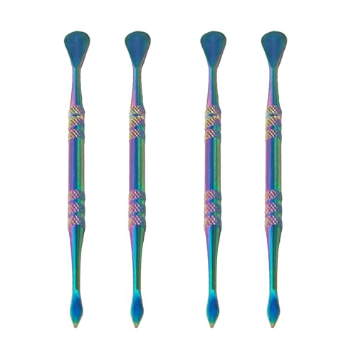Klyeola 4Pcs Wax Carving Tools Set, Stainless Steel Double-Ended Sculpting and Modeling Tools Kit, Wax Spoon and Carving Tool for Clay, Pottery, Jewelry Making(Color Titanium) - color: Color Titanium