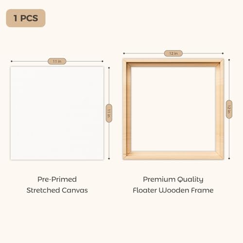 Blank Framed Canvas Wall Art - Premium White Canvas for DIY Art and Custom Painting (12 * 12-1) - size: 12*12-1