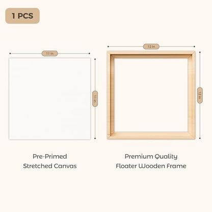 Blank Framed Canvas Wall Art - Premium White Canvas for DIY Art and Custom Painting (12 * 12-1) - size: 12*12-1