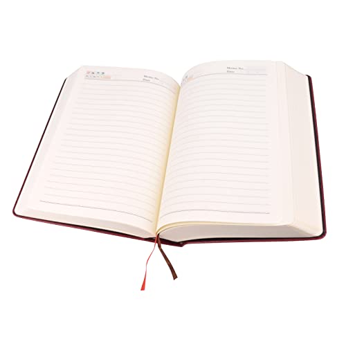 SAYEEC Thick Journal Lined Notebook 720 Pages Leather Writing Journal B6 Soft Cover College Ruled Notebook 360 Sheets Lined Paper Memo Book Personal Daily Diary Gift for Women Work Note Taking Travel - color: Dark Red B6 with Text Cover