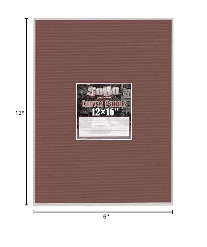 SoHo Artist Cotton Canvas All Media Panels - 6x12-3 Pack of Double Primed Cotton Acid-Free Panels Bonded Canvases for Paintings, Artwork and More - size: 6x12