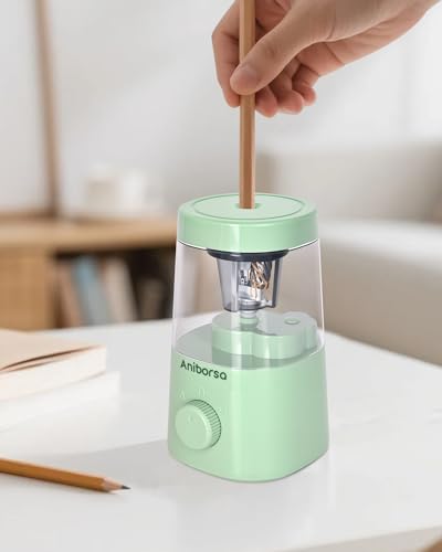 Electric Pencil Sharpener, Battery/USB Cord Operated, Green - color: Green