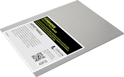 Legion Artist Panel, 1/8" Composite Brushed Aluminum with Stonehenge Aqua Coldpress Black, 100% Cotton, 140lb Paper, 16 x x20 inches for Wet Media - size: 16 x 20
