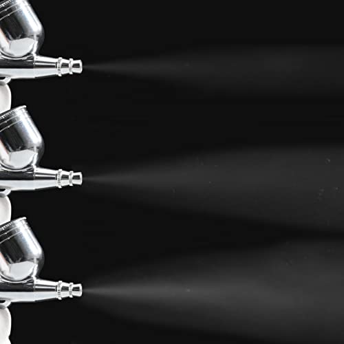 Dual-Action Airbrush Kit 0.3mm Air Brush Gun with Extra 0.2mm & 0.5mm Nozzles Needle Air Caps and Quick Release Disconnect Coupler - size: 0.2mm/0.3mm/0.5mm