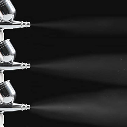 Dual-Action Airbrush Kit 0.3mm Air Brush Gun with Extra 0.2mm & 0.5mm Nozzles Needle Air Caps and Quick Release Disconnect Coupler - size: 0.2mm/0.3mm/0.5mm