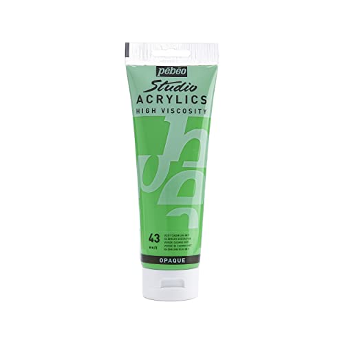 PEBEO Studio Acrylics High Viscosity, Fine Acrylic, 250 ml - Cadmium Green Hue (169-043) - color: Cadmium Green Hue, size: 8.45 Fl Oz (Pack of 1)