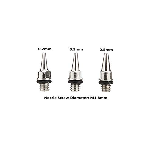 0.2mm, 0.3mm, 0.5mm Airbrush Nozzles and Needles Replacement Parts with 11 in 1 Airbrush Cleaning Repair Tool for Airbrush Gun - size: 0.2mm, 0.3mm,0.5mm/Cleaning Kit