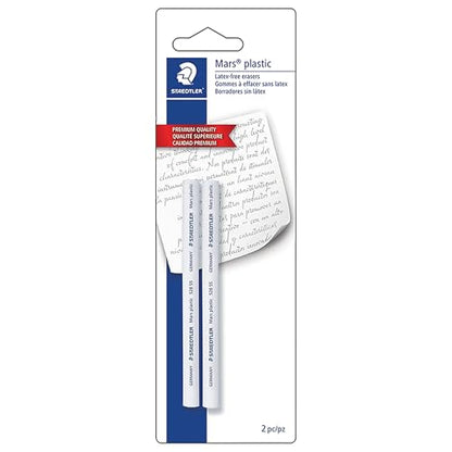 STAEDTLER Mars Plastic Eraser Refills - Latex-Free Erasers, Replacements for Refillable Holder, Home, School & Office, White, 2-Pack - style: 2 Eraser Refills