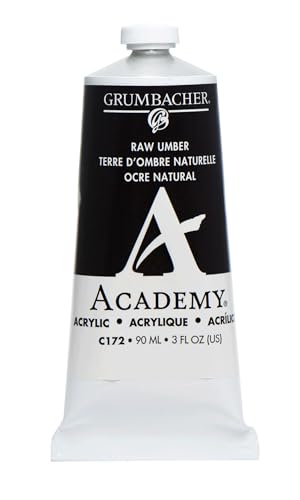 Grumbacher Academy Acrylic Paint, Gloss, 90ml/3 oz Metal Tube, Raw Umber - color: Raw Umber