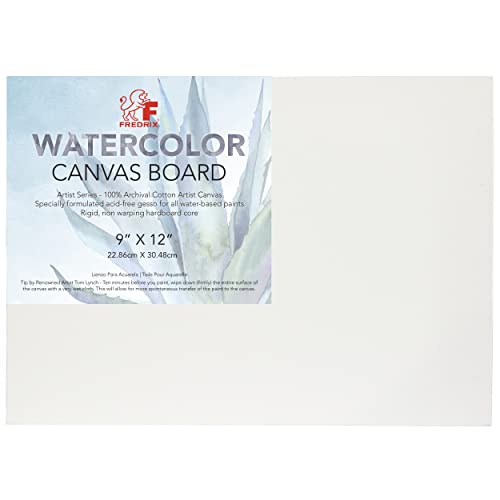 FREDRIX Artist Series Primed Watercolor Archival Canvas Board, 9" x 12" - size: 9" x 12"