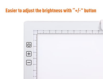 YINGWOND Rechargeable A4 LED Light Pad w/Built-in Riser Stands, 6 Levels of Brightness, Type-c Charging Port, Evenly Illuminated Light Box for Tracing, and Diamond Painting- (White) - style: Rechargeable-A4 White