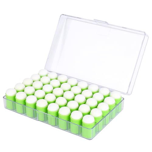 40 Pieces Sponges Daubers with Storage Case - Finger Sponge Daubers with Soft Sponge Head - Perfect for Painting, Drawing, Stenciling, Card Making and More - color: Green