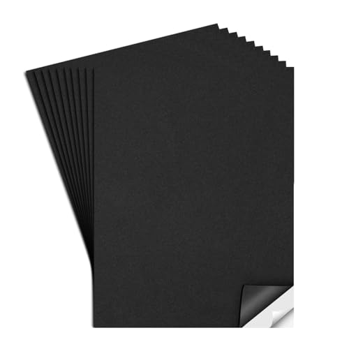 MEARCOOH 3mm Self Adhesive Foam Sheets Crafts, Black 9x12 Inch Sticky Eva Foam Paper for Crafts Cardmaking Cushion Embroidery Classroom Scrapbooking Crafts - color: Black Self-adhesive, size: 9X12in-3mm