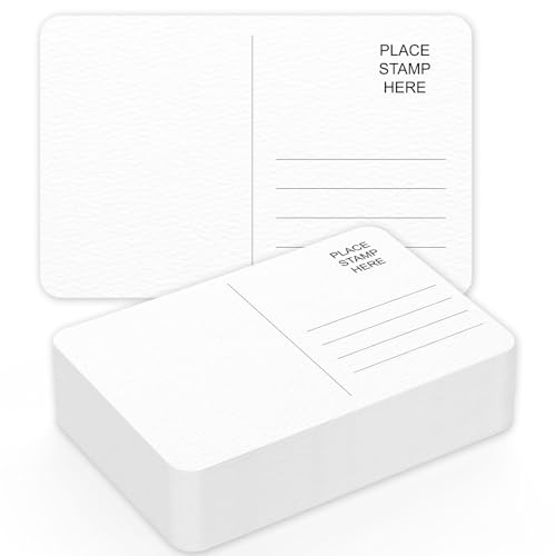 Prudiut 50 Pack Watercolor Postcards, 4x6 Inch, 140Lb Cotton Paper | Blank Mailing Cards for Painting, Invitations and Diy; Absorbent Cotton Paper, Durable Texture, Ideal for Kids and Adults