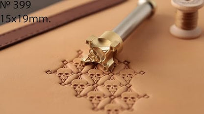 DandS ltd Skull Leather Stamp Tool, Professional Steel Craft Tool for Leatherworking, Embossing, Carving & Stamping Leather Projects, Belts Wallets & DIY Projects Compatible with Mallet #399 - color: Skull 0.47 x 0.27"