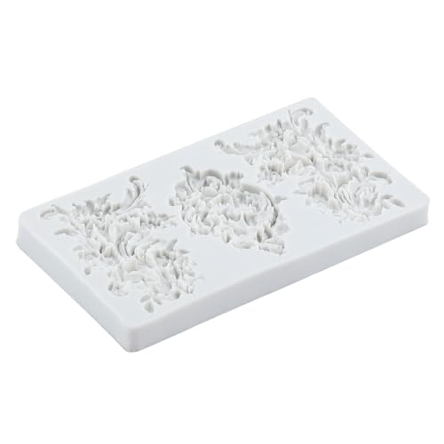 Baroque Scroll Relief Polymer Clay Molds Relief Lace Silicone Mold | Epoxy Resin Casting DIY Crafts Air Dry Polymer Crafts Supplies Clay Tools - color: Style F