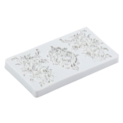 Baroque Scroll Relief Polymer Clay Molds Relief Lace Silicone Mold | Epoxy Resin Casting DIY Crafts Air Dry Polymer Crafts Supplies Clay Tools - color: Style F