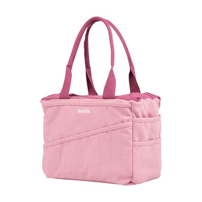Soolla Studio Bag: Art Supply Storage Organizer & Pottery Tool Bag, Washable Tote, Yarn Bag, Crochet, 30 Pockets, 15+ Colors - color: Desert Rose