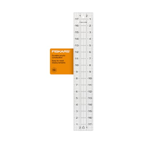 Fiskars 3" x 18" Acrylic Sewing & Quilting Ruler with Gridlines, Clear | Easy to Read Measurements Make Cutting Accurate Strips Simple, Quilting & Sewing Supplies for Arts and Crafts - size: 3" x 18"