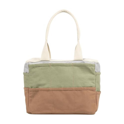 Soolla Studio Bag: Art Supply Storage Organizer & Pottery Tool Bag, Washable Tote, Yarn Bag, Crochet, 30 Pockets, 15+ Colors - color: Good Earth
