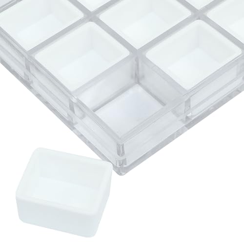 Piutouyar Portable Paint Palette Box for Watercolor, 15 Wells, Transparent