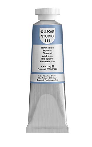 Lukas Studio Artist Oil Color Paints - High-pigment oil paint made with natural binder for artist, painting, & more! - [Sky Blue - 37 mL] - color: Sky Blue, size: 1.25 Fl Oz (Pack of 1)