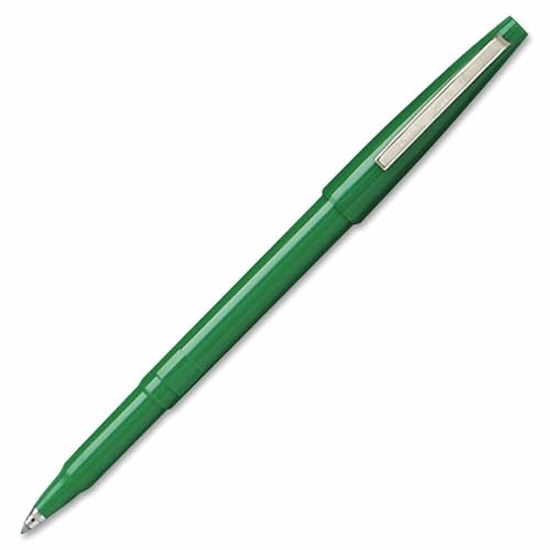Pentel Rolling Writer Pen, 0.8mm Cushion Ball Tip, Green Ink, Box of 12 (R100-D) - color: Green, size: 12 Count (Pack of 1)