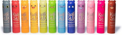Kwik Stix Cuties Washable Paint Sticks for Kids & Toddlers, 12 Non-Toxic Colors, Quick-Drying, Allergen-Free, Solid Tempera with Cute Caps - color: Multicolor