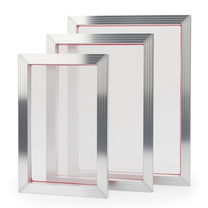 3 Pack Aluminum Silk Screen Printing Frames with 160 Mesh for Screen Printing, 10 x 14 Inch, 8 x 12 Inch, 6 x 10 Inch, Essential for T-Shirts DIY Printing