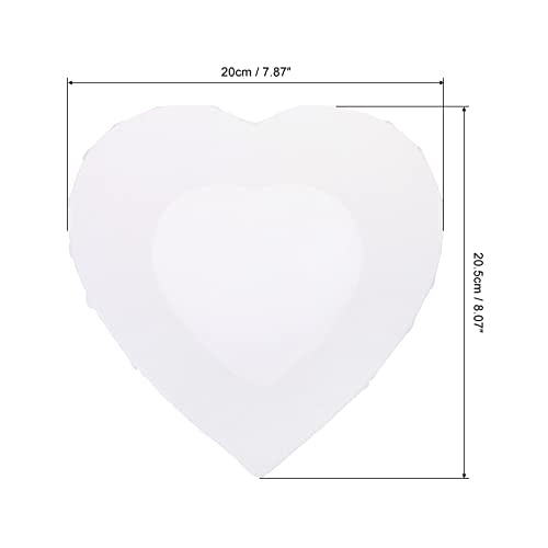 PATIKIL Paint Canvases Panel for Painting, 2 Pack 8x8 Inch Heart Shape Wood Frame Stretched Blank Art Board Panels for Acrylic, Oil, Tempera Painting, White - size: 8x8 Inch