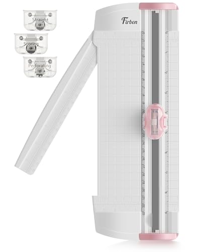 Firbon 3-in-1 Paper Cutter, 9“ Compact A5 Paper Trimmer - color: Pink