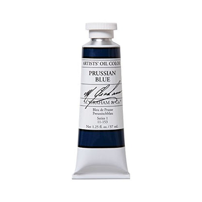 M. Graham Artist Oil Paint Prussian Blue 1.25oz/37ml Tube - color: Prussian Blue, size: 1.25 Fl Oz (Pack of 1)